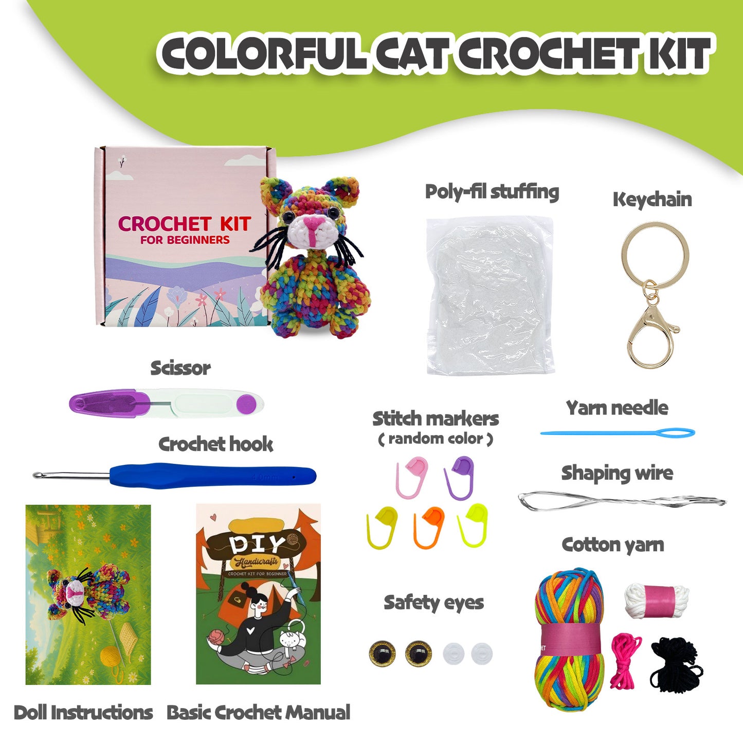 Colorful Cat Crochet Kit