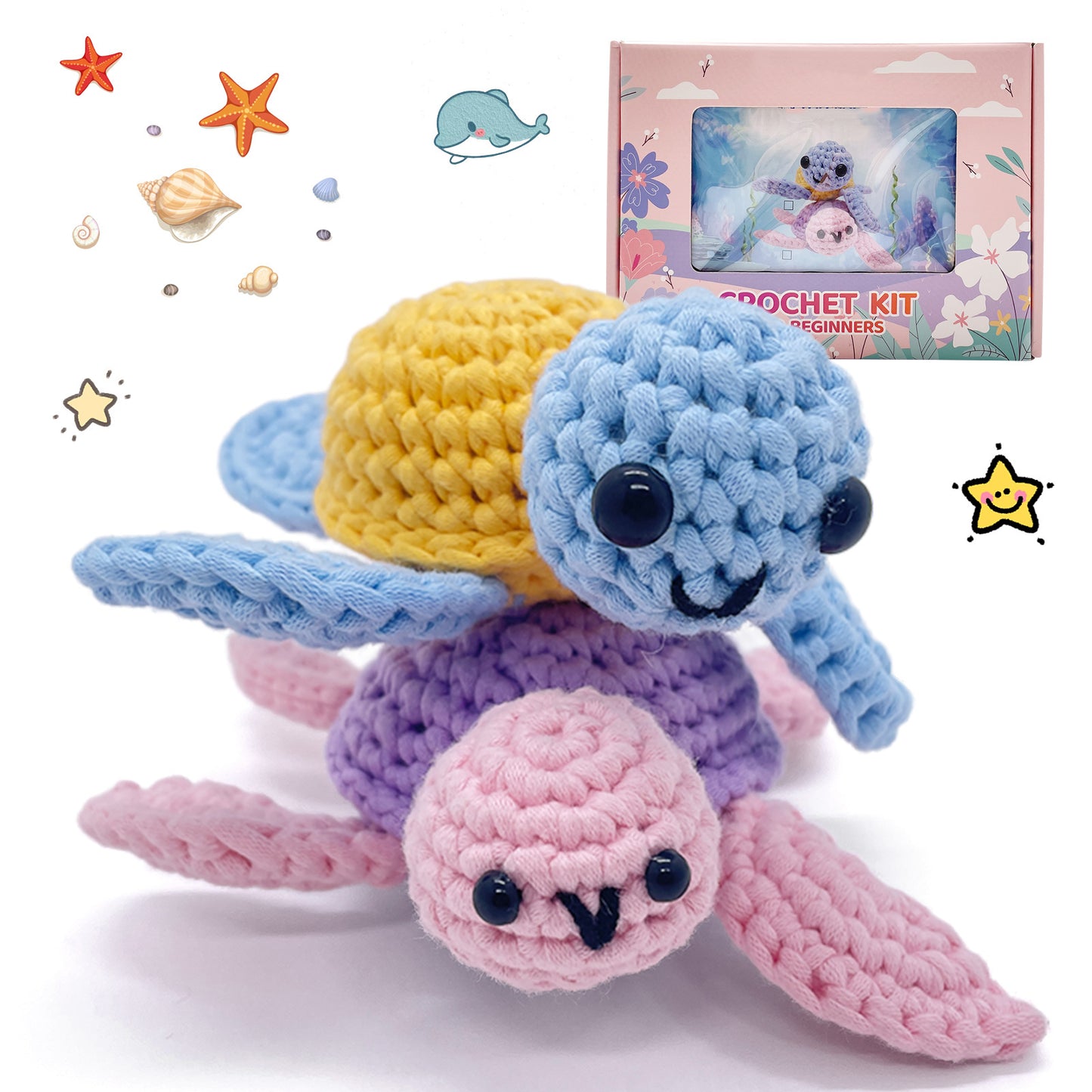 Colorful Sea Turtles Crochet Kit