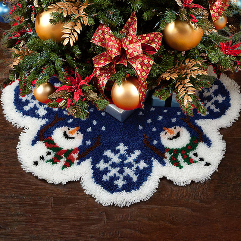Kit de ganchillo para hacer faldas de árbol de Navidad con forma de muñeco de nieve para principiantes