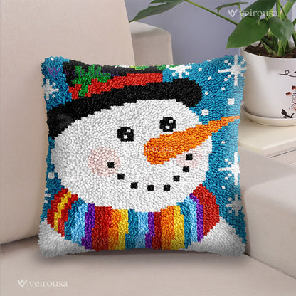 Bonhomme de neige joyeux - Kit d'oreiller à crochet