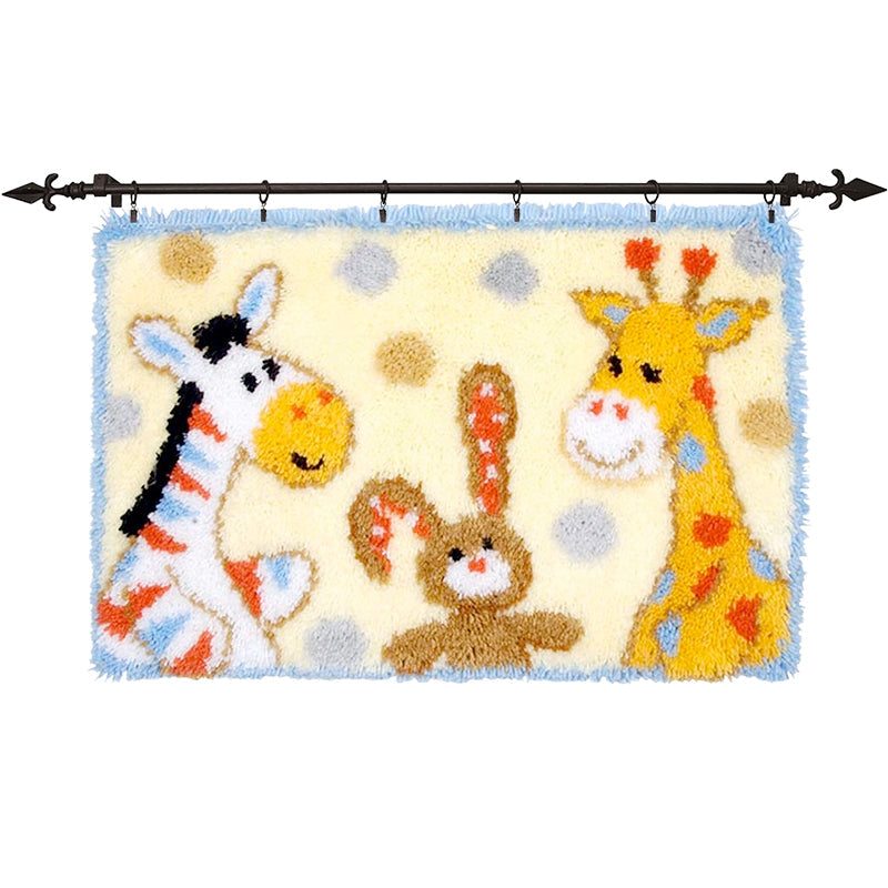Giraffe and Rabbit Rug Latch Hook Kits for Beginners
