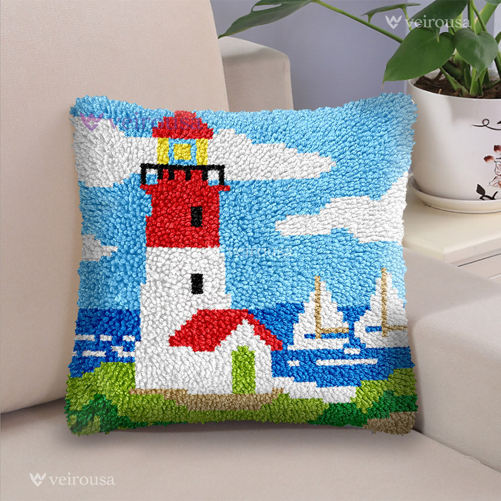 Lighthouse - Latch Hook Pillow Kit
