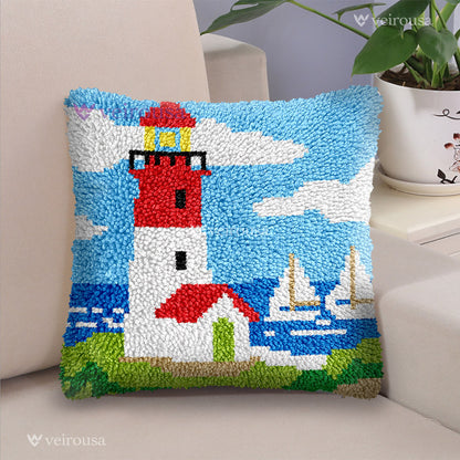 Lighthouse - Latch Hook Pillow Kit