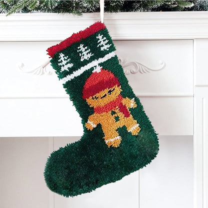 Kit de bricolage pour débutants : bas de Noël bonhomme en pain d'épice avec attache