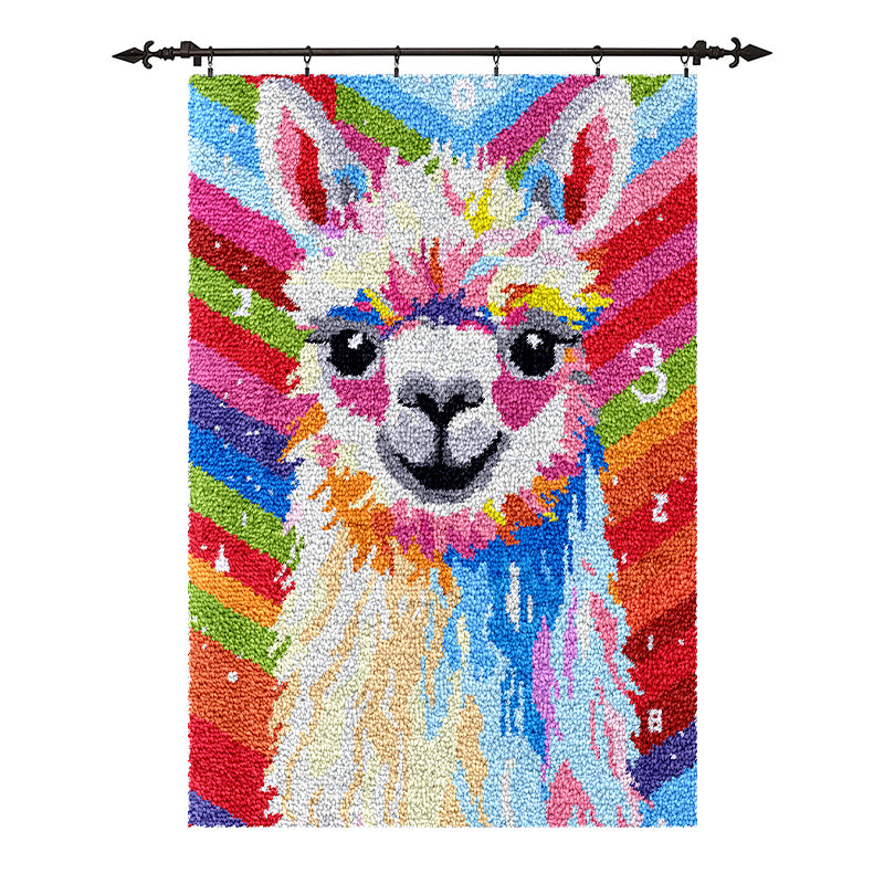 [Grande taille] Kit de tapis à crochets en alpaga coloré
