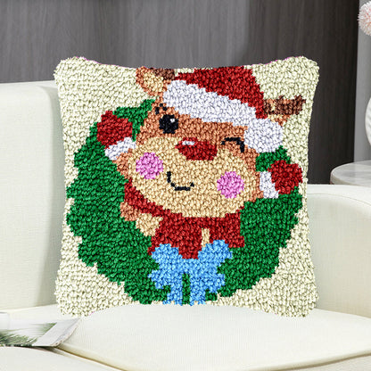 Kit de crochet pour taie d'oreiller de Noël avec motif cerf mignon, pour adultes, débutants et enfants. Convient aux adultes, débutants et enfants. 