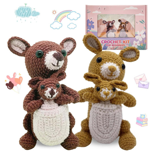 Couple Kangaroos Crochet Kit