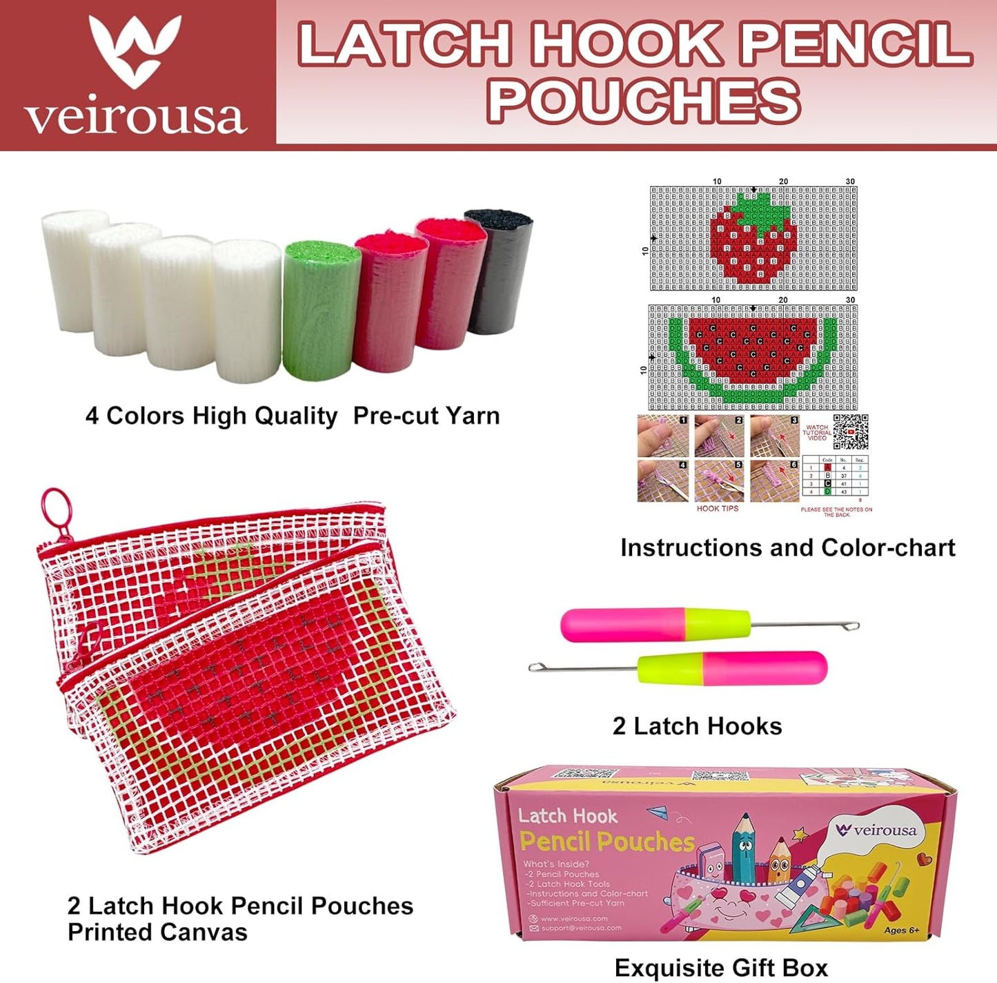 Kits de fermeture à loquet pour trousse à crayons - Fraise, Banane et Cœur