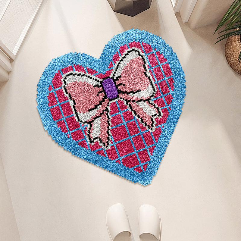 Kit de alfombra con lazo en forma de corazón y gancho para cierre