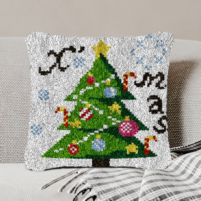 Kits de crochets pour taies d'oreiller de Noël en forme de sapin, pour adultes, débutants et enfants 