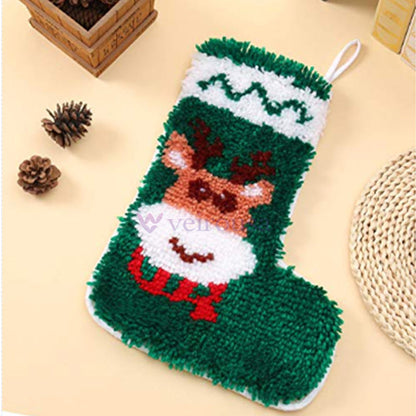 Kits de ganchillo para principiantes para hacer calcetines navideños con forma de ciervo