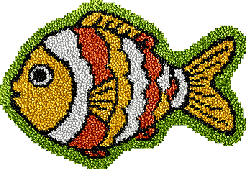 Lively Fishes Latch Hook Rug Kit