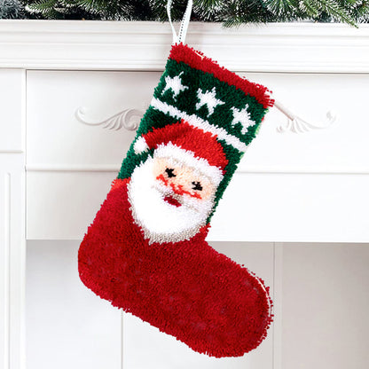 DIY Name Santa Claus Christmas Stocking DIY Latch Hook Kits for Beginners