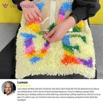 Kit de coussin à crochet coloré « Love » pour adultes, débutants et enfants