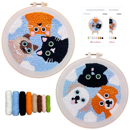 Cat & Dog Punch Needle Kit for Beginners