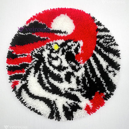 Yin Yang Roaring Tiger Latch Hook Rug Kit