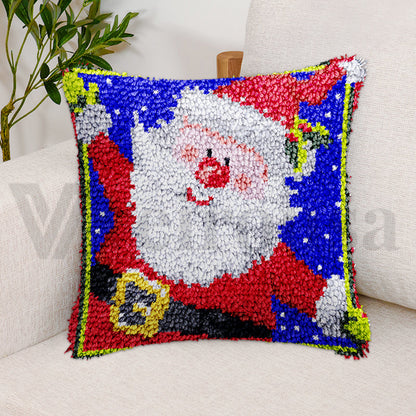 Navidad | Kits de cierre de gancho para funda de almohada con diseño de Papá Noel para adultos, principiantes y niños 