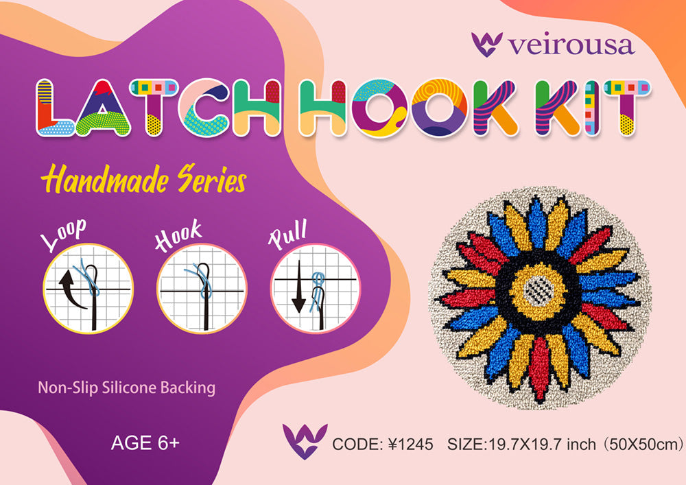 Colorful Sunflower Latch Hook Rug Kit