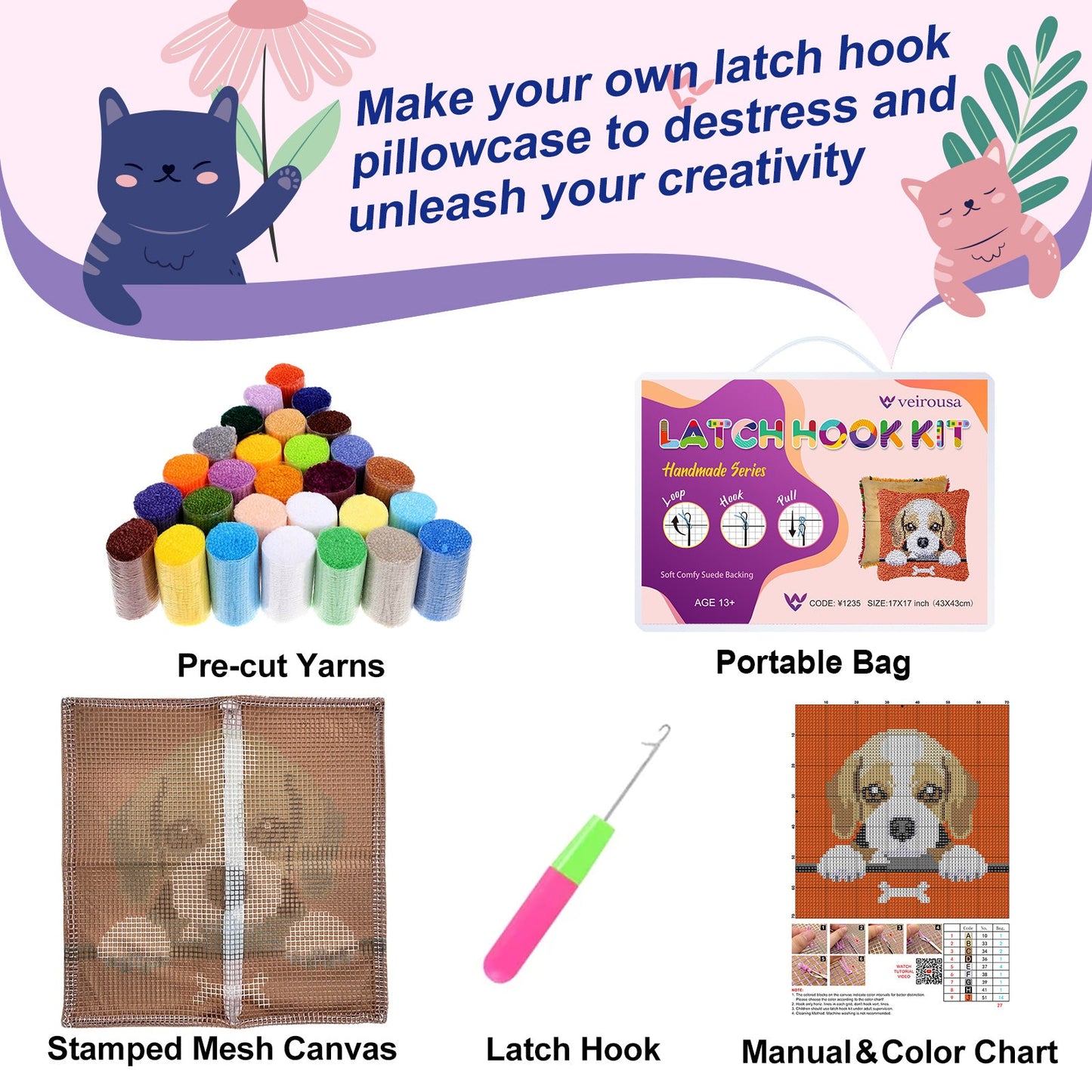 So Much Love - Latch Hook Pillow Kit