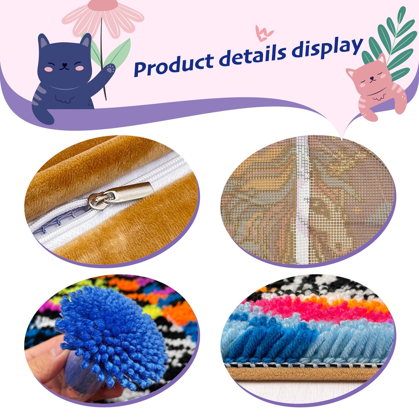 Handsome Cat - Latch Hook Pillow Kit