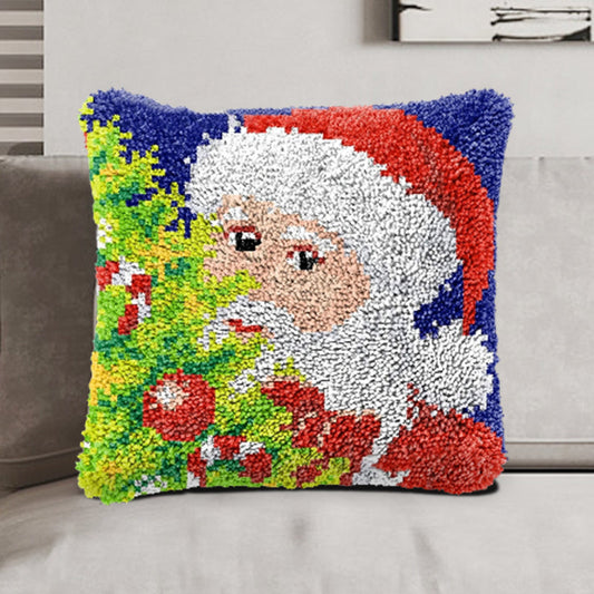 Christmas | Santa Claus Pillowcase Latch Hook Kits for Adult, Beginner and Kid