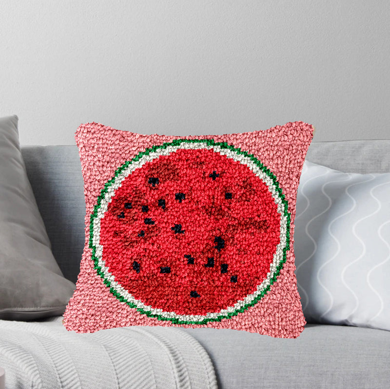 Kiwi Fruit Latch Hook Pillow Kit for Adult, Beginner and Kid