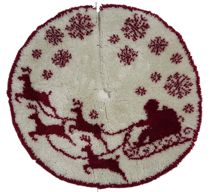 Kit de jupes de sapin de Noël en forme de traîneau du Père Noël avec crochet pour débutant