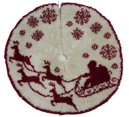 Kit de jupes de sapin de Noël en forme de traîneau du Père Noël avec crochet pour débutant