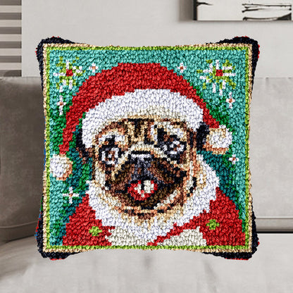 Kit de crochets pour taie d'oreiller de Noël en forme de bouledogue, pour adultes, débutants et enfants. Convient aux adultes, débutants et enfants. 