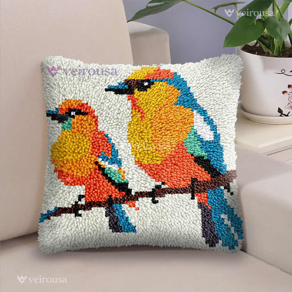 Two Birds - Latch Hook Pillow Kit