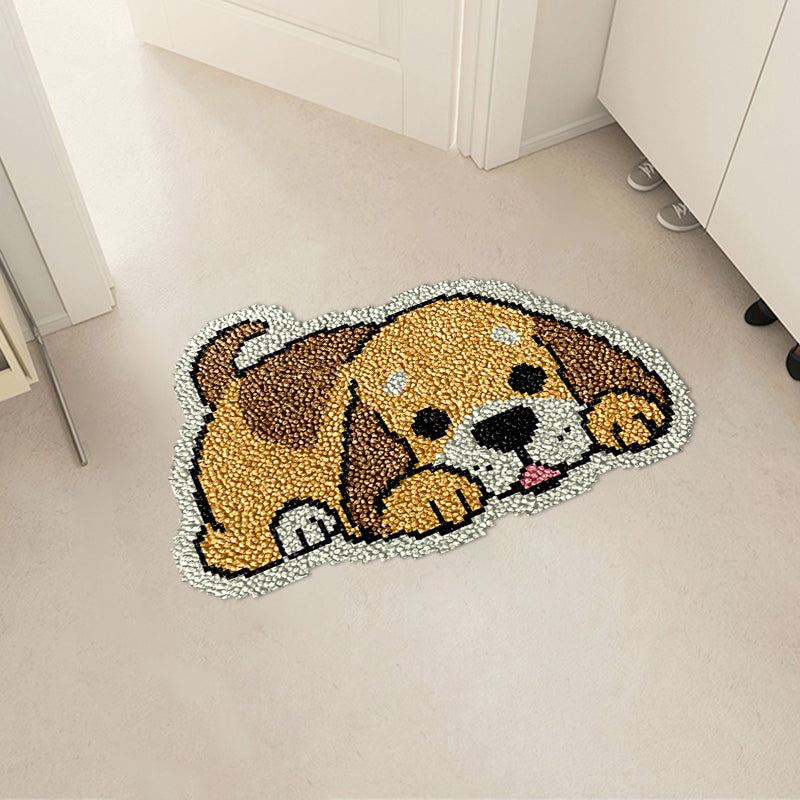 Chien couché - Kits de crochets pour tapis pour débutants