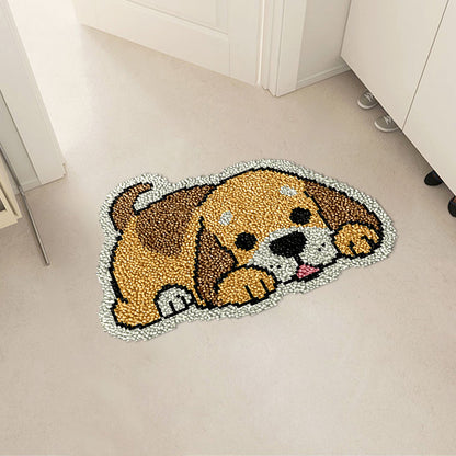 Chien couché - Kits de crochets pour tapis pour débutants