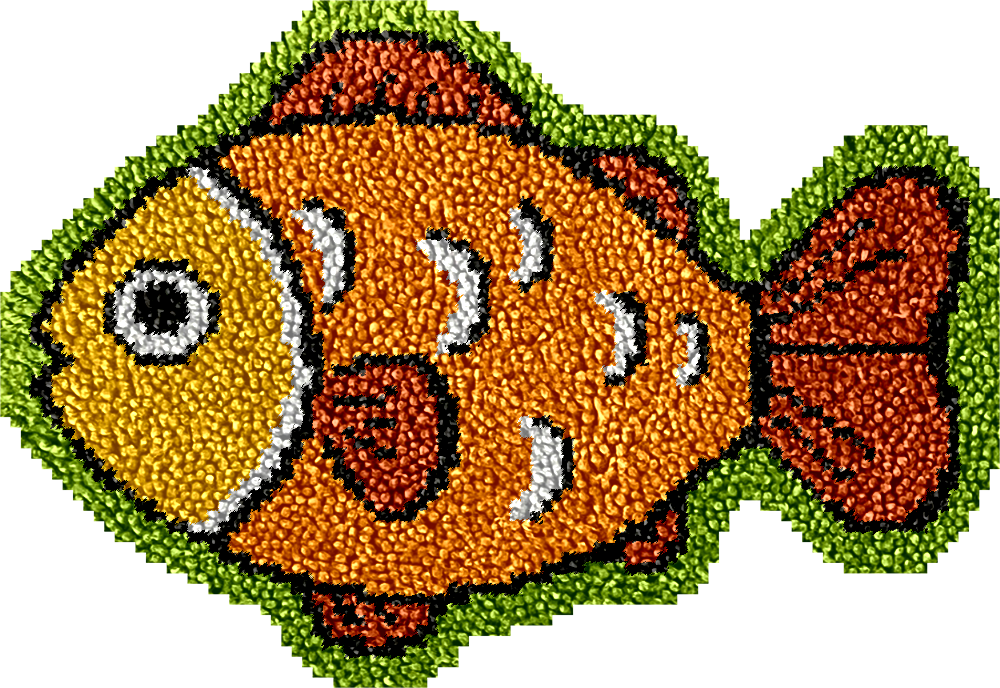 Lively Fishes Latch Hook Rug Kit