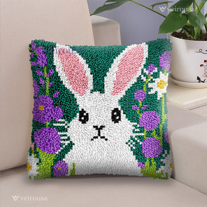 White Rabbit - Latch Hook Pillow Kit