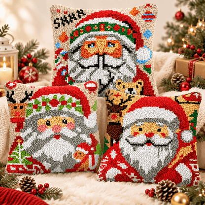 ¡Silencio! Papá Noel con oso - Kit de cierre para funda de almohada