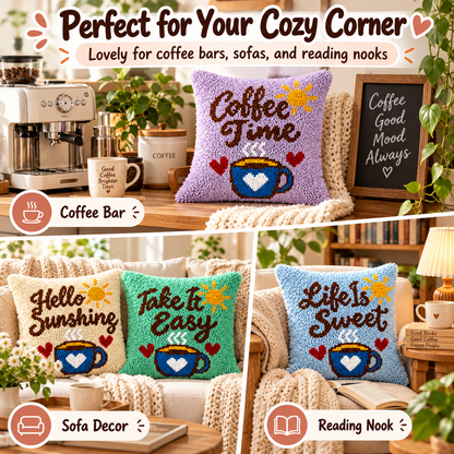 Personalized Coffee Cup Pillow Kit – Custom Text & Color