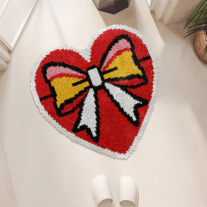 Kit de alfombra con lazo en forma de corazón y gancho para cierre