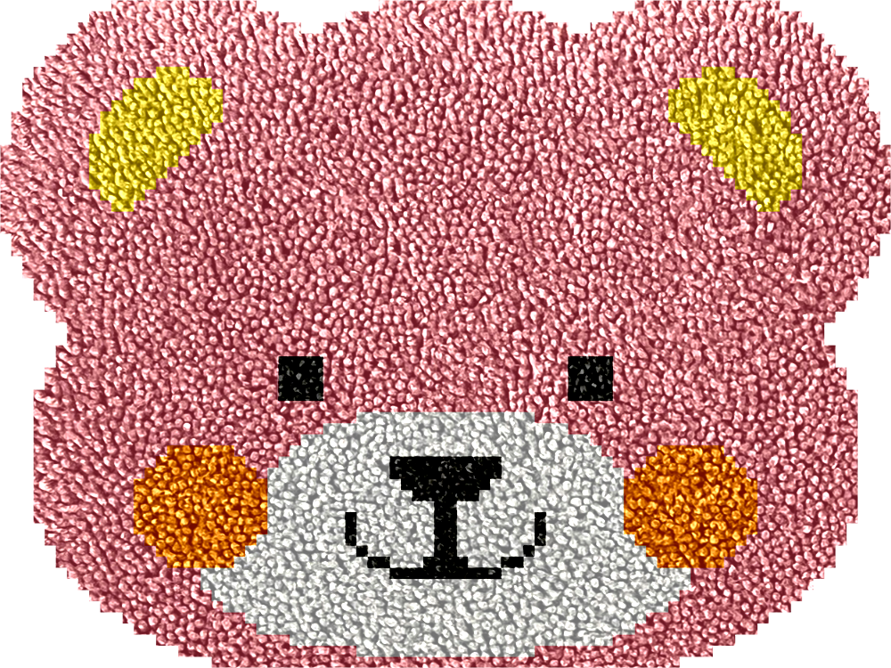 Ours rose - Kits de crochets pour tapis pour débutants