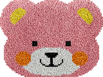 Ours rose - Kits de crochets pour tapis pour débutants