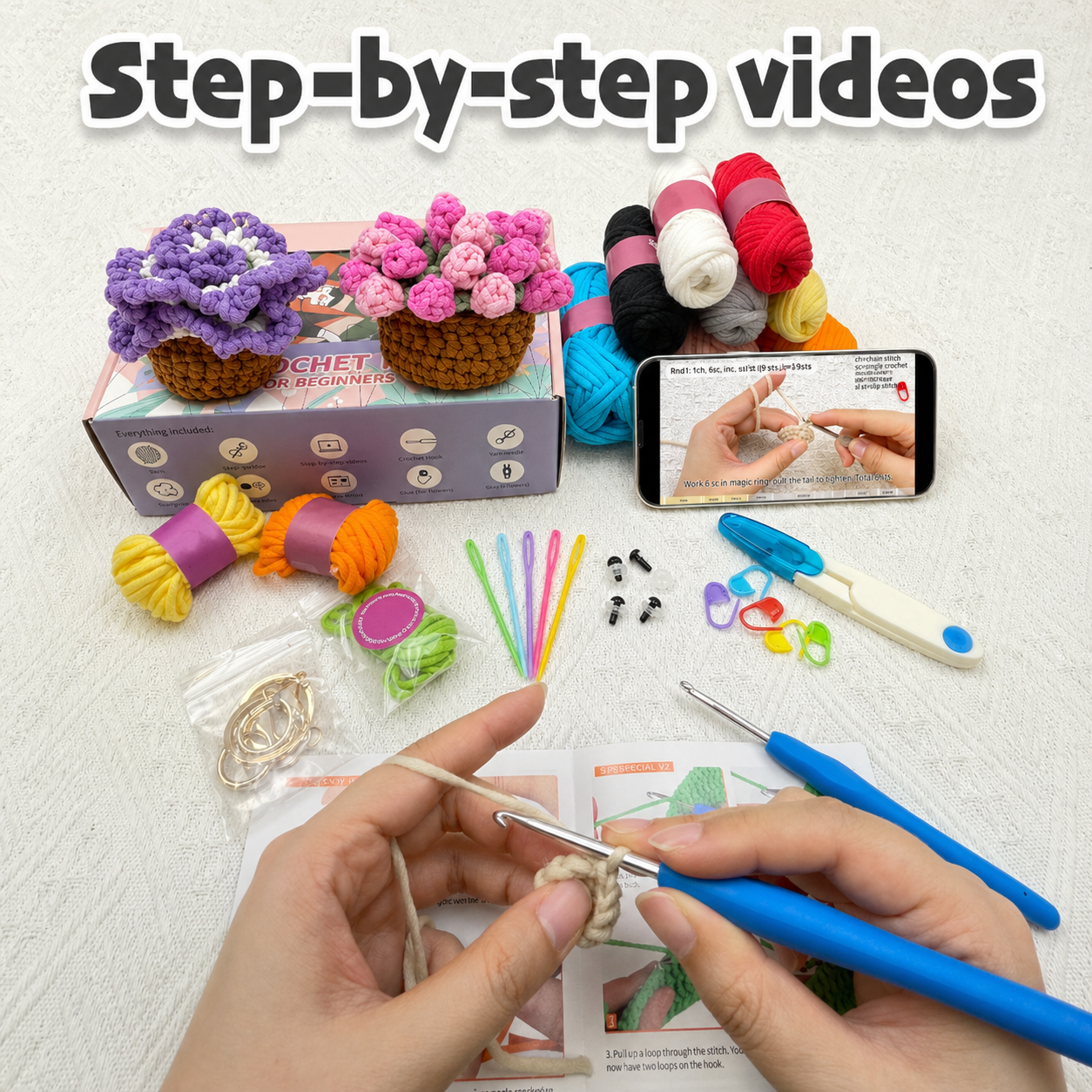 Tulip & Carnation Coasters Crochet Kit