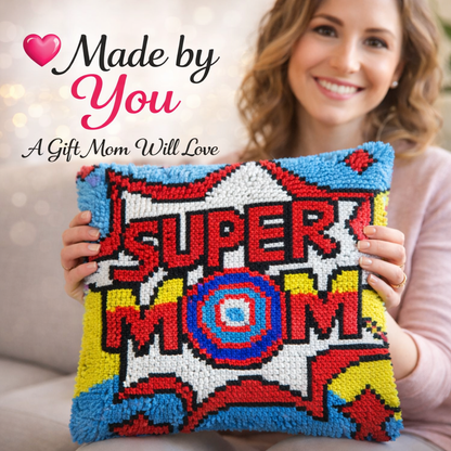 Super Mom Doodle Latch Hook Pillow Kit