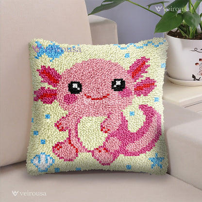 Veirousa Axolotl Baby Latch Hook Pillow Kit