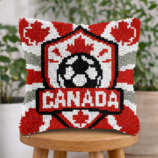 Veirousa Canada Soccer Team Latch Hook Pillow Kit