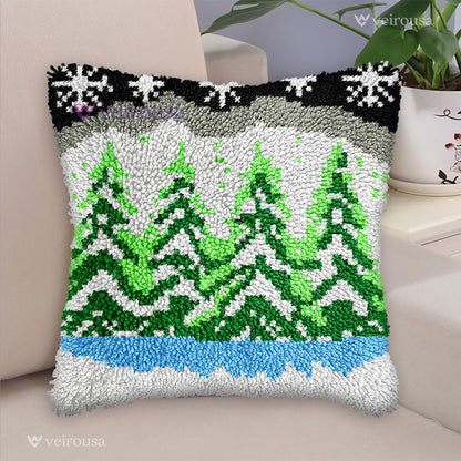 Veirousa Christmas Trees Latch Hook Pillow Kit