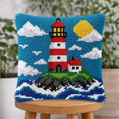 Veirousa Coastal Lighthouse Latch Hook Pillow Kit