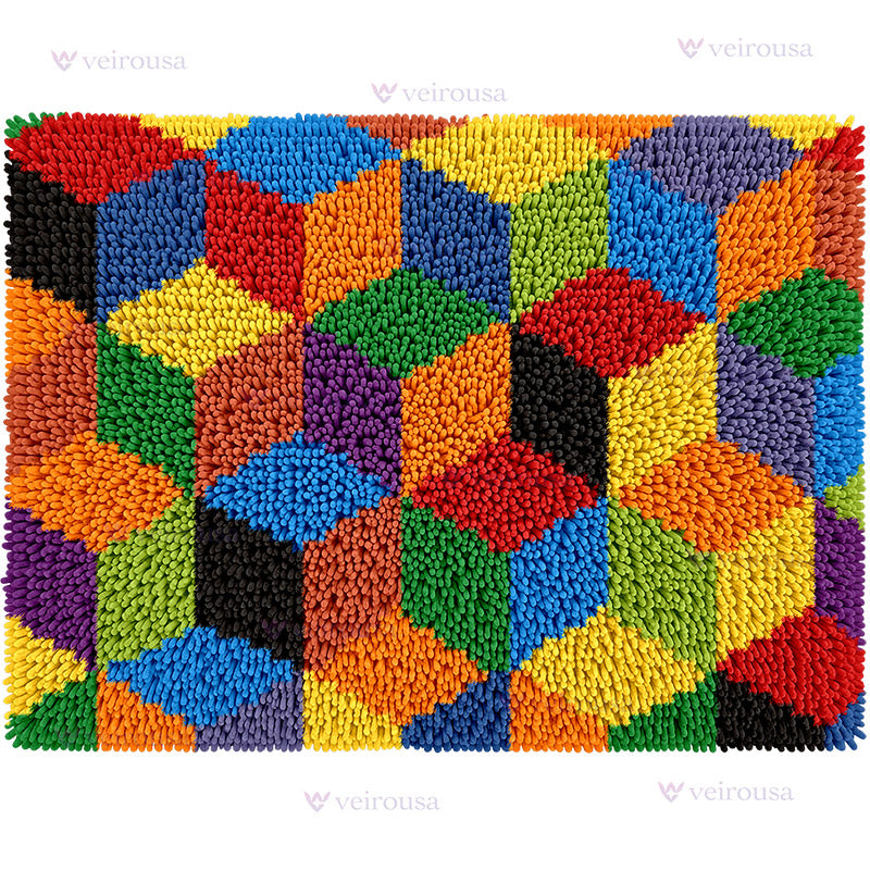 Veirousa Colorful Patchwork Latch Hook Rug Kit