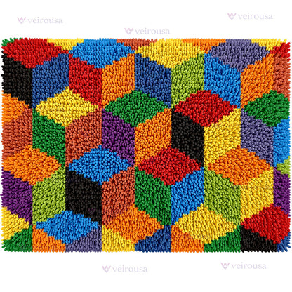Veirousa Colorful Patchwork Latch Hook Rug Kit