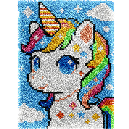 Veirousa Colorful Unicorn Latch Hook Rug Kit