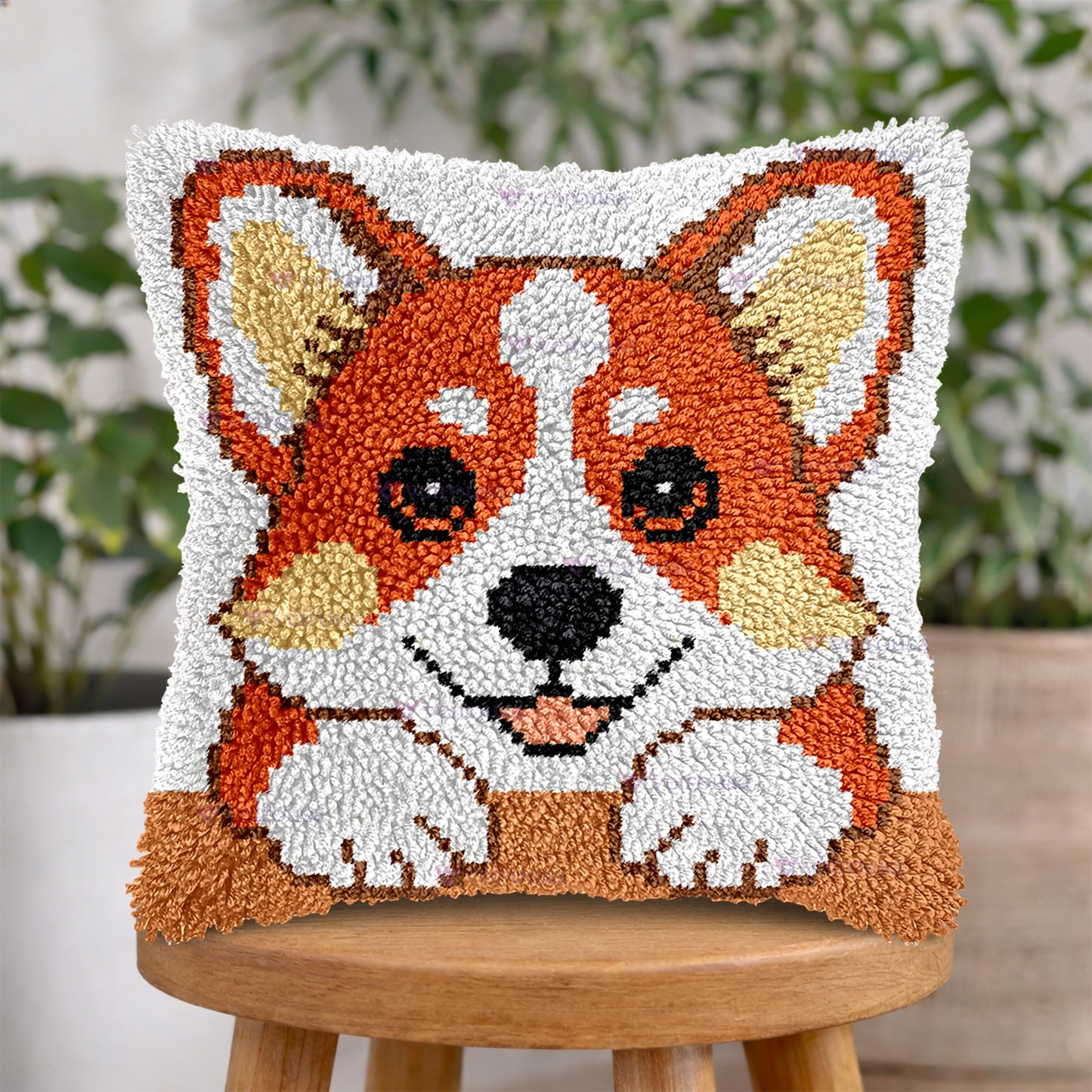 Veirousa Corgi Latch Hook Pillow Kit