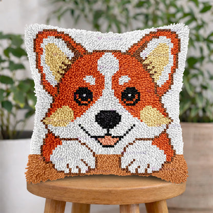 Veirousa Corgi Latch Hook Pillow Kit